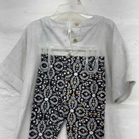 Cynthia Rowy Pant Suit Toddle 2T Dressy Leggins And‎ Linen Look Top Embrodery - Picture 2 of 5